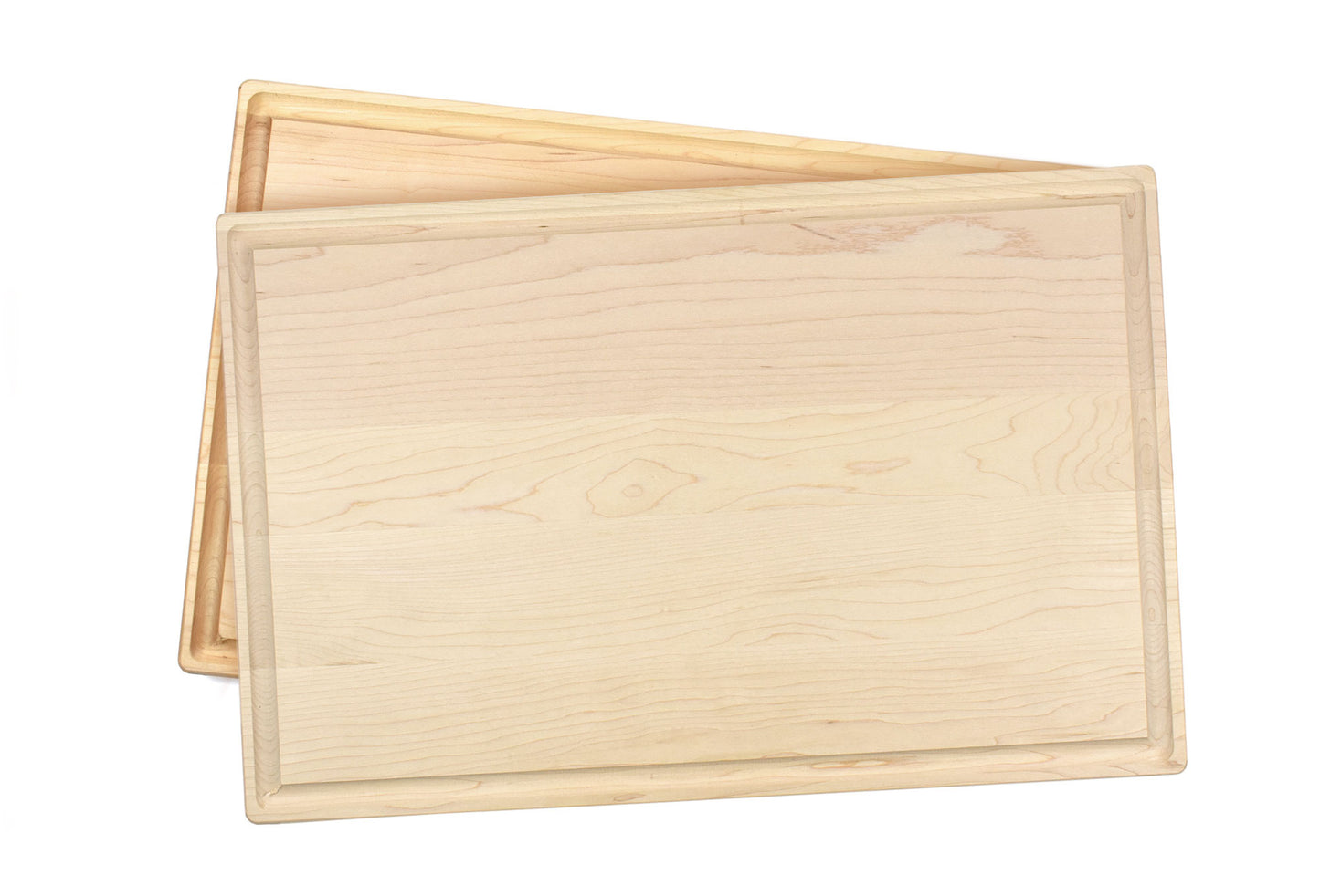 Maple Cutting Board with Walnut Inlay Reversible with Juice Groove