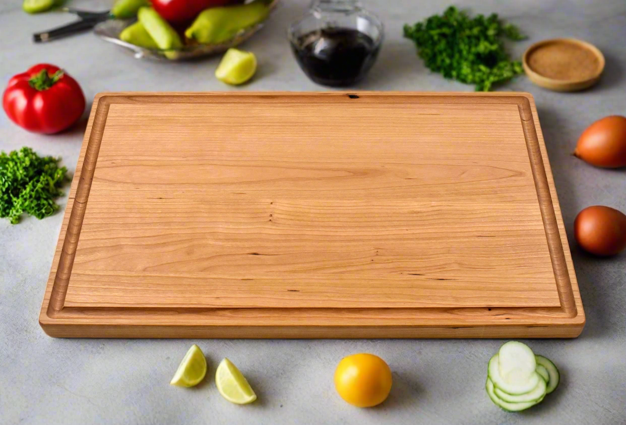 Cherry Cutting Board Reversible with Juice Groove