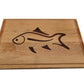 Fish Cutting Board with Walnut Inlay Reversible with Juice Groove