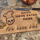 Maple Cutting Board with Skull and Chef's Hat Walnut Inlay Reversible with Juice Groove