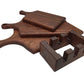 3-piece Walnut Charcuterie Cheese Board Set with Stand