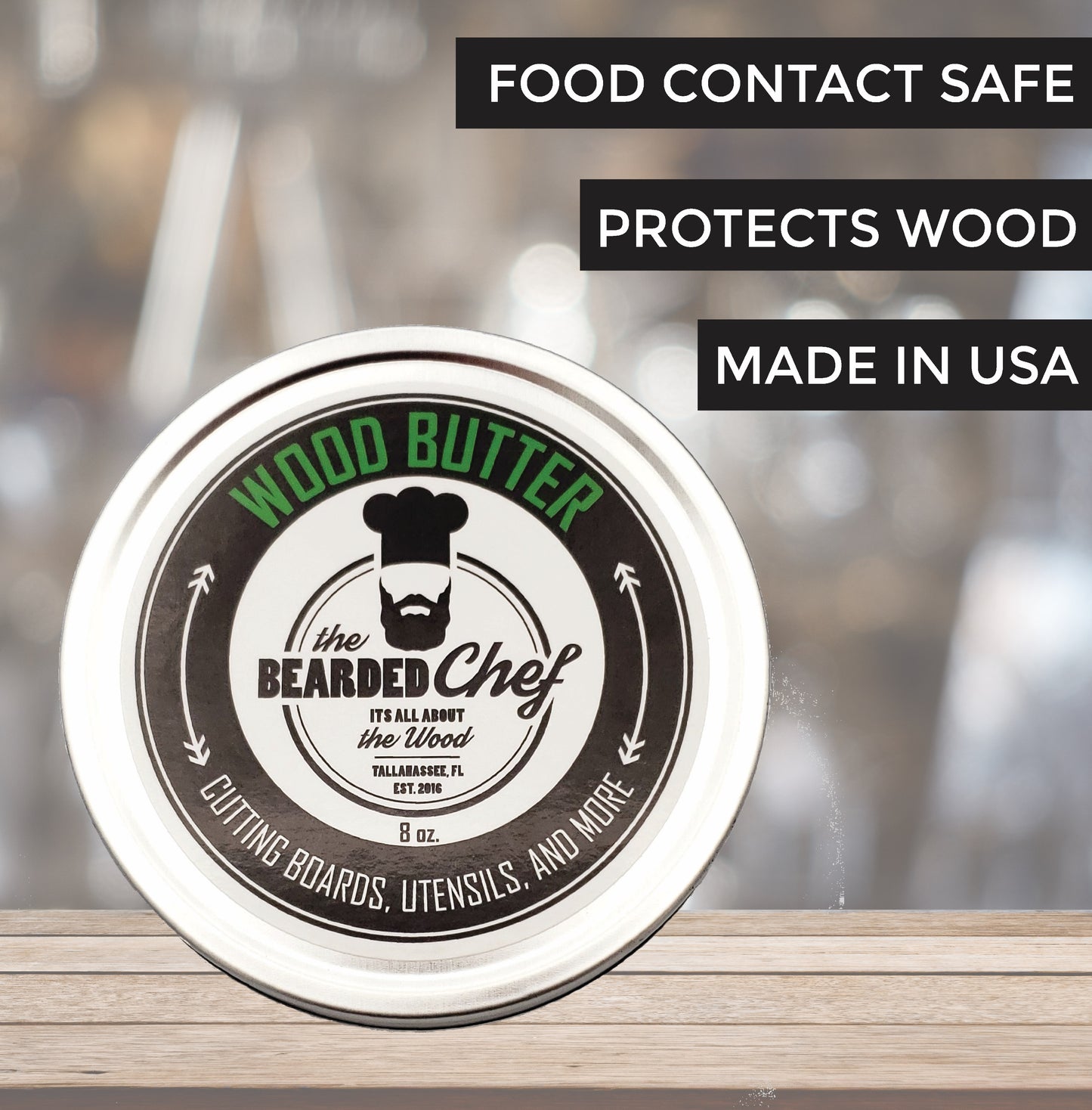 Wood Butter Protects and Conditions Cutting Boards, Butcher Blocks Made in the USA