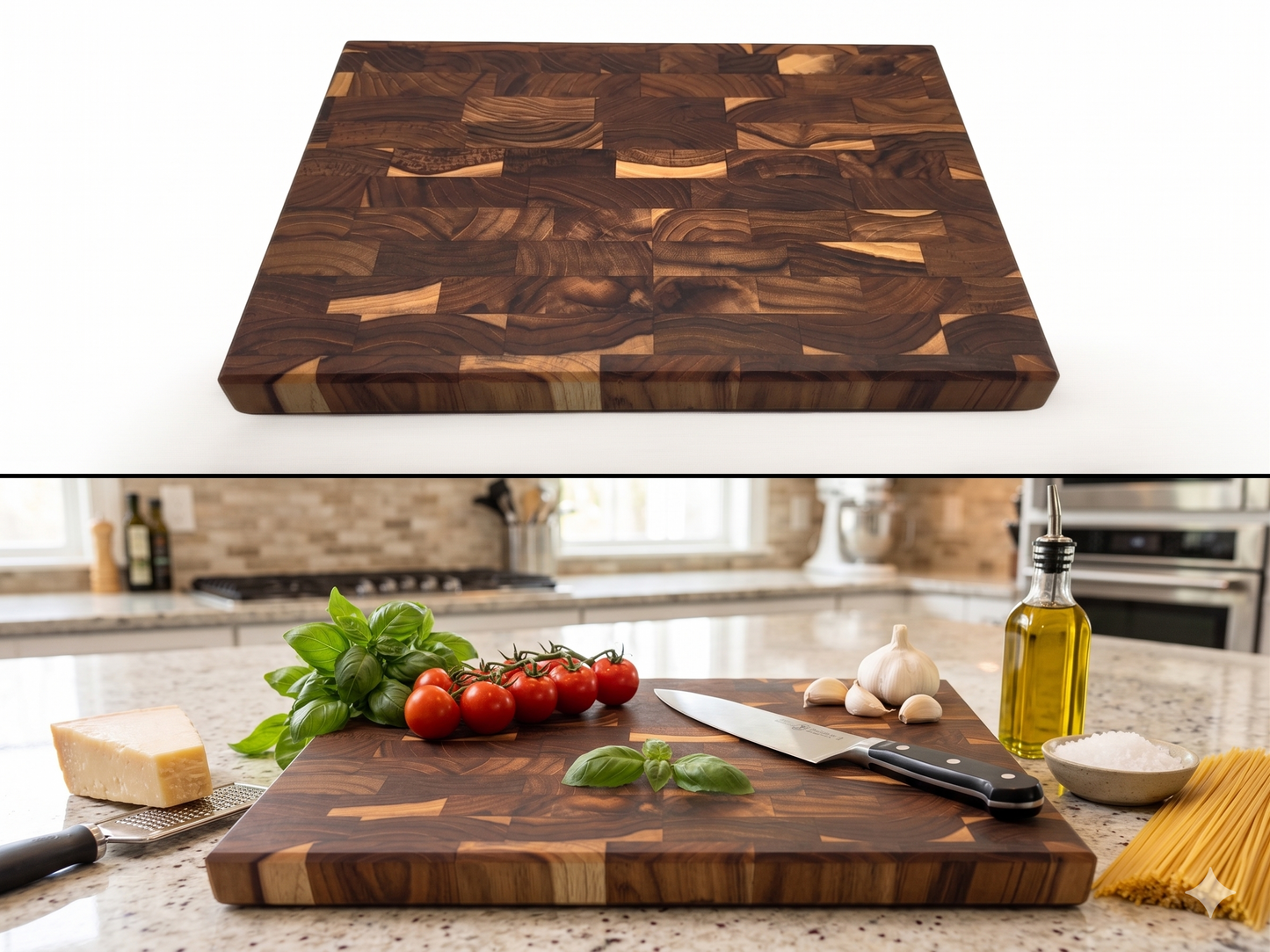 Premium Handcrafted Teak End Grain Cutting Board Made in the USA