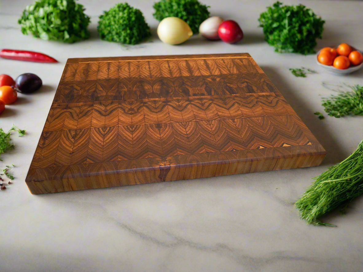 Large Teak End Grain Cutting Board Butcher Block Made in the USA