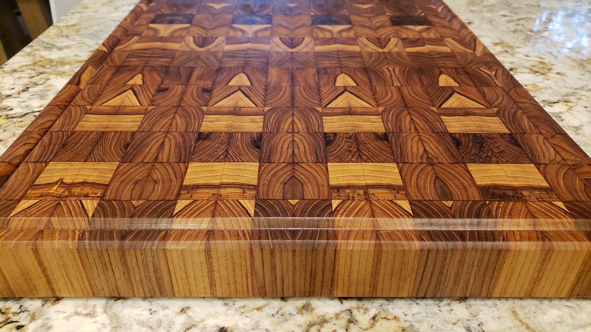 meistar Large End Grain Teak Wood Cutting Board for Kitchen, Brisket and  BBQ with S. Steel Tray and Juice Groove 