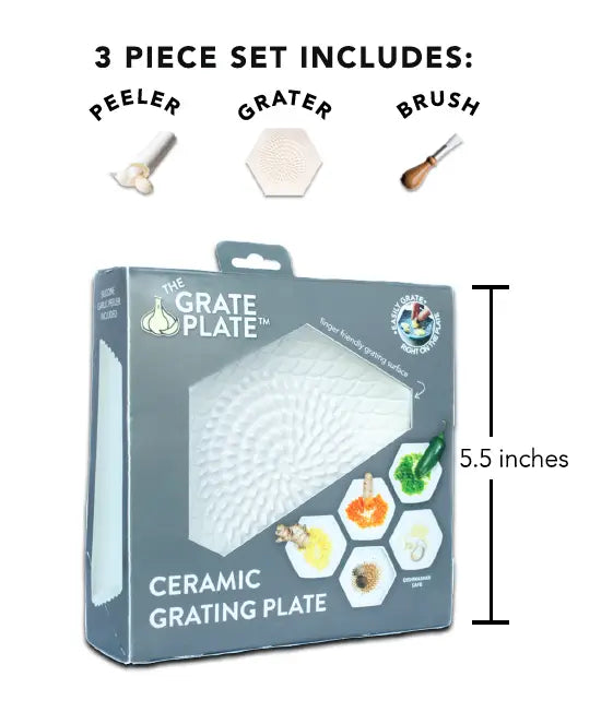 Great Plate Ceramic Grater, Peeler, Brush and Peeler